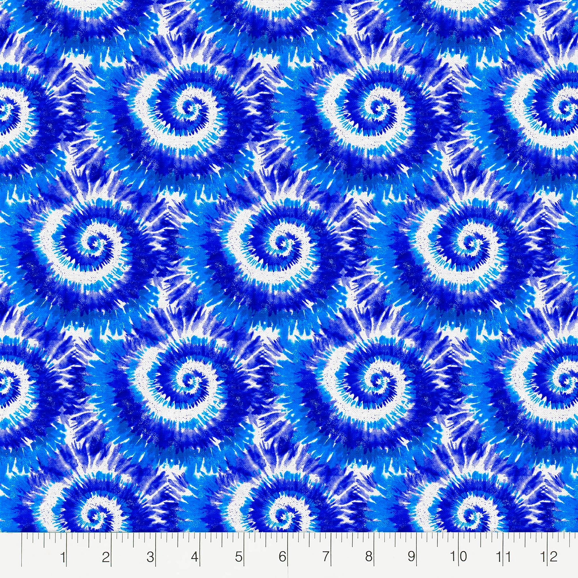 Fabric Editions Royal Blue Tie Dye Cotton Fabric